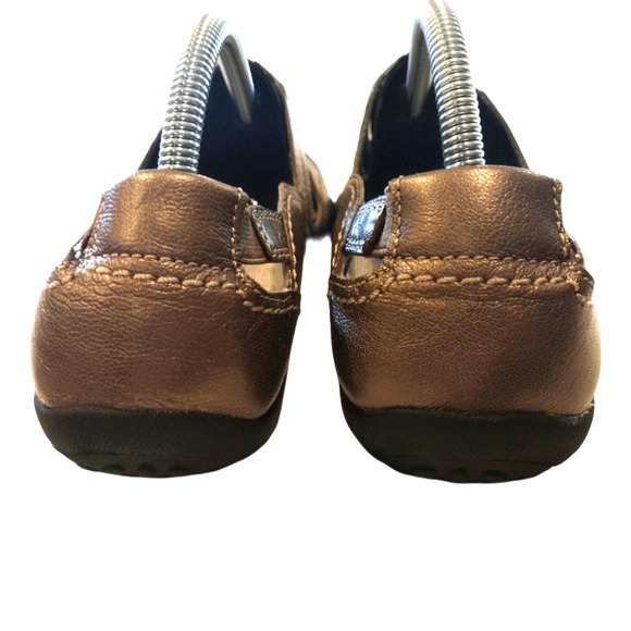 💸$14 Clarks Haley Stork Loafer Slip On Women's 11 Narrow Metallic Pewter EUC - Picture 3 of 7